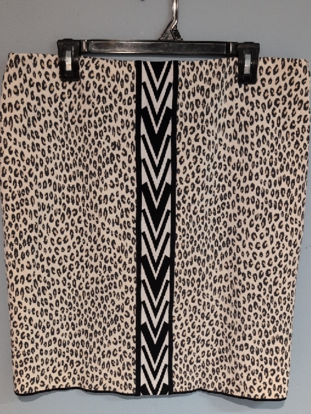 Marc Cain Leopard Print Pencil Skirt in Cream and Black